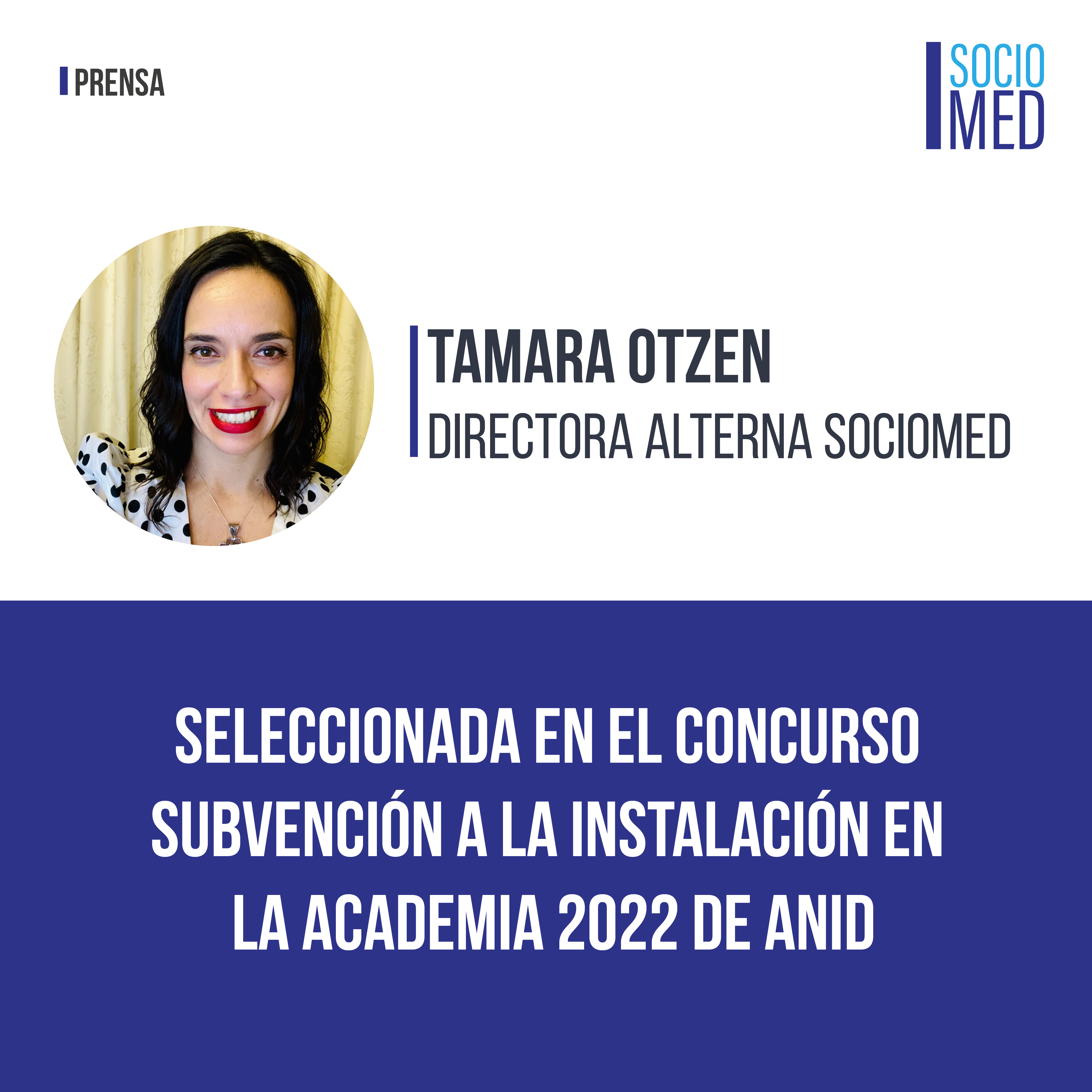 Tamara otzen seleccionada concurso anid